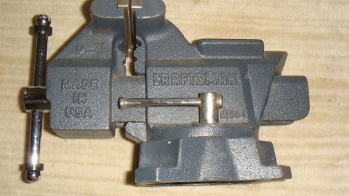 CRAFTSMAN 51854 SWIVEL BENCH VISE 4&#034; REVERSIBLE JAW, ANVIL, PIPE CLAMP