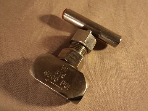 1/8&#034; fnpt bar stock needle valve 316 stainless steel 6000 psi for sale