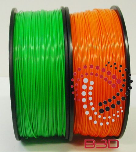 1.75 mm filament 4 3d printer. abs green &amp; orange 4 repraper, reprap, makerbot for sale