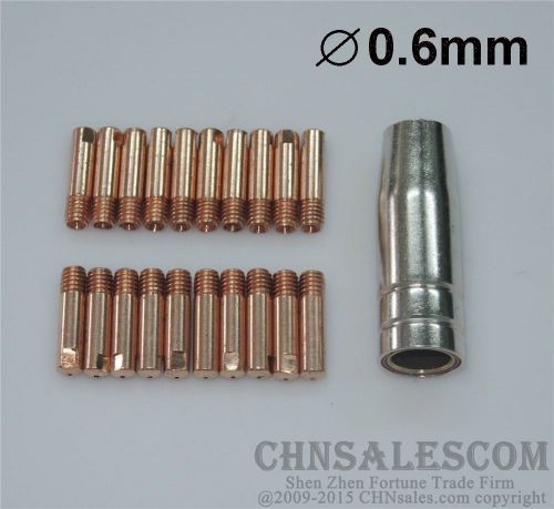 21 pcs mb-15ak mig/mag welding torch contact tip 140.0008 gas nozzle 145.0075 for sale