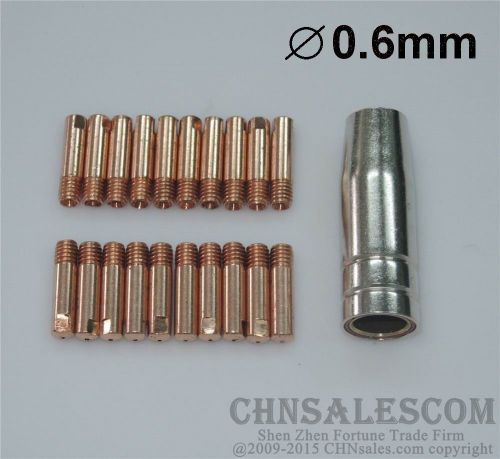 21 PCS MB-15AK MIG/MAG Welding Torch Contact Tip 140.0008 Gas Nozzle 145.0075