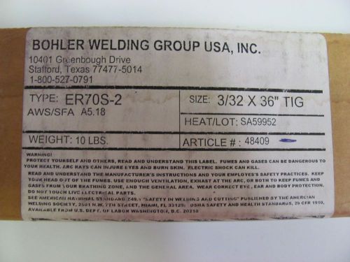 NEW Bohler  ER70S-2 ER70S2 48409 WELDING WIRE 3/32&#034; X 36&#034; 10# 10 LBS