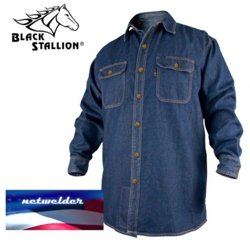 REVCO BLACK STALLION FR FLAME RESISTANT DENIM WORK SHIRT - FS8-DNM  4XL