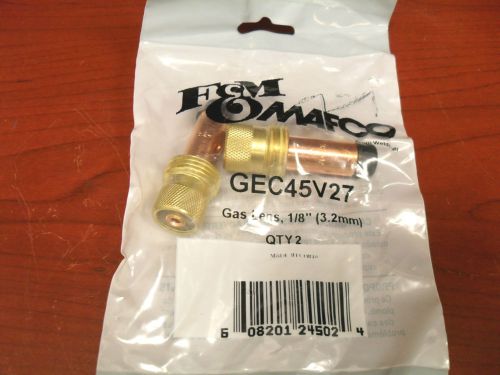 2 Weldcraft GEC 45V27 1/8&#034; Tig Gas Lens Collet Body 17 17V 18 18SP 18V 26 26V