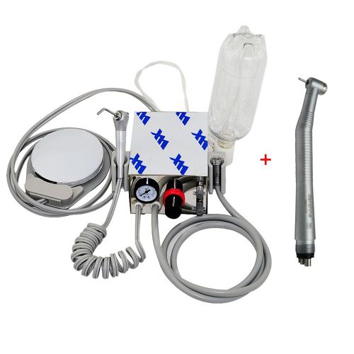 2015 Portable Dental Turbine Unit Air Compressor + High Speed Handpiece Push 4H