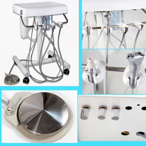 Dental Portable Delivery Unit Equipment Mobile Cart w/ 3-way Syringe Saliva BX-T