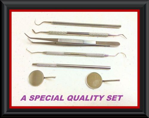 Dental Tartar Calculus Plaque Remover Tooth Scraper, Dental Mirror &amp; Scaler Set