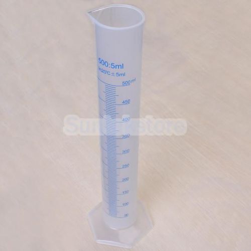 500ml Kitchen Plastic Graduated Measuring Cylinder Tube Lab Laboratory Test