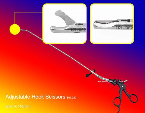 Brand New Adjustable Hook Scissors Laparoscopy