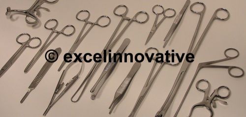 27 SURGICAL INSTRUMENTS SET FORCEPS SCISSORS CLAMPS