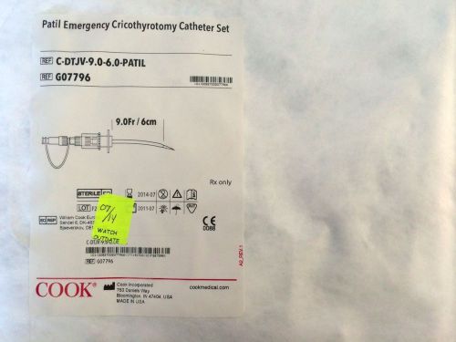 COOK MEDICAL G07796 EMERGENCY CRICOTHYROTOMY CATH SET