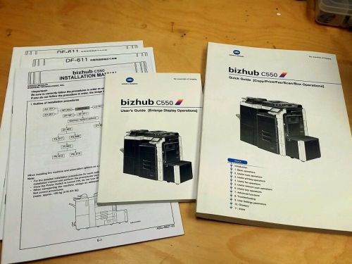 LOT OF MANUALS Konica Minolta Bizhub C550 USER GUIDES 5 BOOKS with 3 CDs