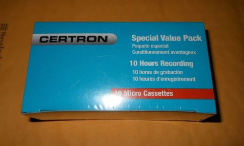 Certron Special Value Pack 10 Micro Cassettes 10 Hours Recording NEW SEALED