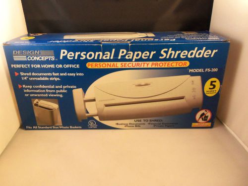 Design concepts personal paper shredder - fs-200 for sale
