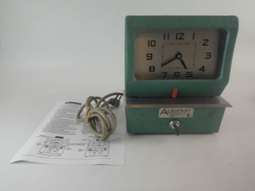 Vintage acroprint time recorder clock - model 125nr4 for sale