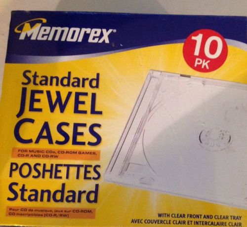 New Memorex Clear Standard Jewel Cases With Clear Front And Clear Tray 10pk