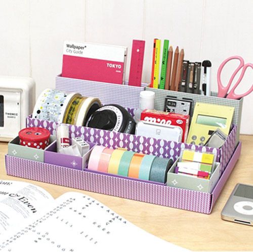 Desk organizer box in box-lavender for sale