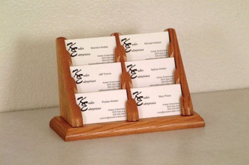 Business Card Display - Oak - Medium Oak