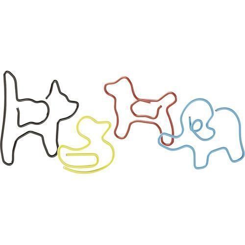 24x SCHOOLIO PAPER SUPPLIES CLIPS FUN SHAPE DOG ELEPHANT DUCK CAT SCHOOL PROJECT