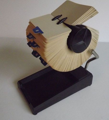 Rolodex Rotary R-501X Black with Cards AG17/24 Mid-Century Modern