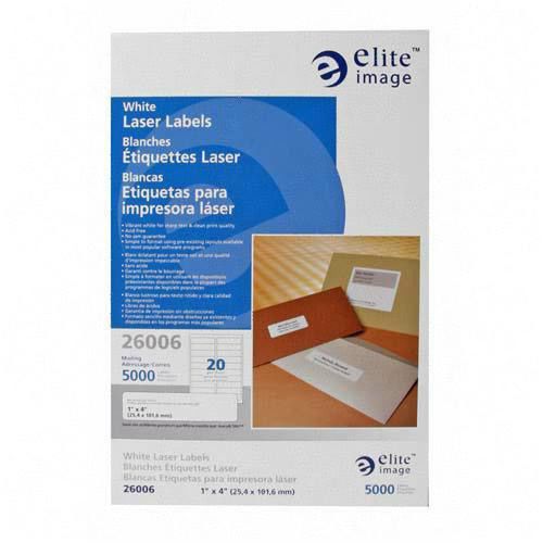 Elite Image Label Laser 1x4 White. Sold as 1 Pack