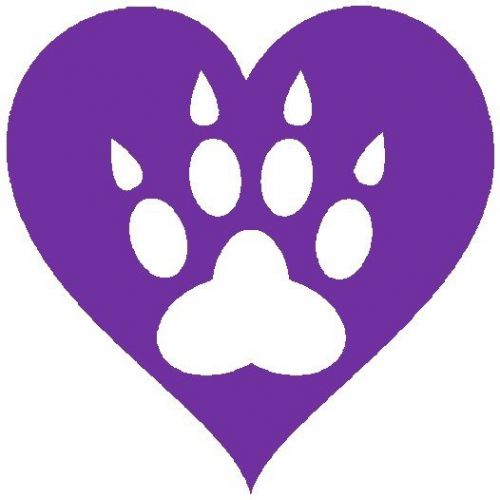 30 Custom Purple Paw Print Heart Personalized Address Labels