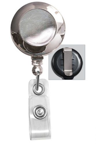 100 id holders badge reels - 16 colors silver belt clip - usa seller for sale