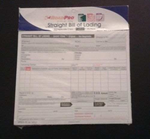 Road Pro straight bill of lading 25-pack triplicate BNIP