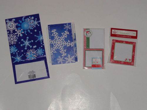 Christmas gift set notepad matching pen sticky notes gift bag NEW