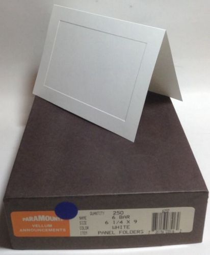 Paramount Vellum Announcements 6 Bar White Panel Folders 250/Box FREE SHIPPING