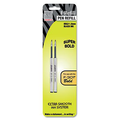 Refill for F-301, F-301 Ultra, F-402, 301A, Spiral Ballpoint, Black, Bold, 2/Pk