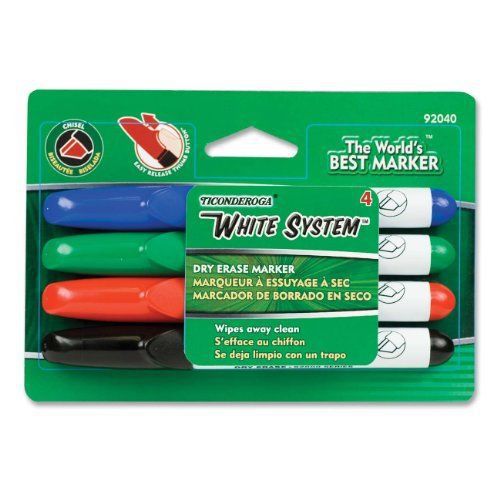 Dixon Dry Erase Marke - Chisel Marker Point Style - Black, Red, Blue, (dix92040)