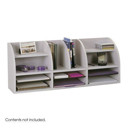 Radius Front Desktop Organizer  12 Sections  38 1/2 x 9 5/8 x 15 1/4  Gray