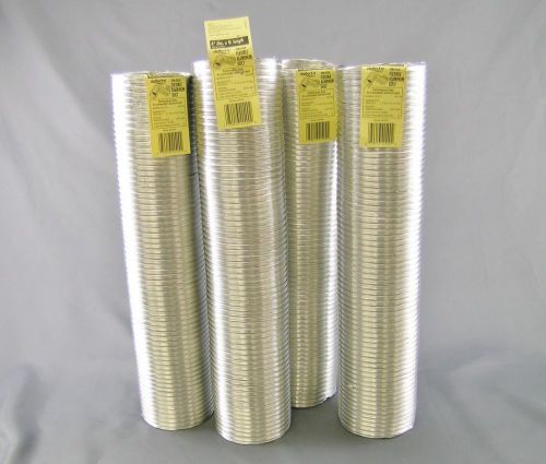 Lot of 4 (four) Deflecto Semi-Rigid Flexible Aluminum Duct 4&#034; dia x 8&#039;  A048 NEW