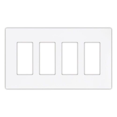 White cooper wiring devices pjs264w decorator screwless wallplate, 4-gang, whit for sale