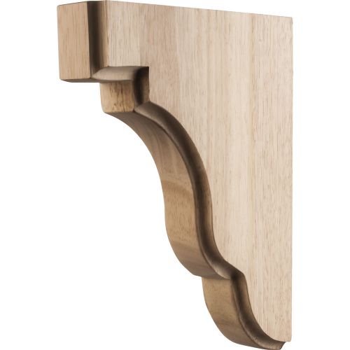 Square Edge Bar Bracket 1-3/4&#034; x 7-1/2&#034; x 9-1/2&#034; Rubberwood