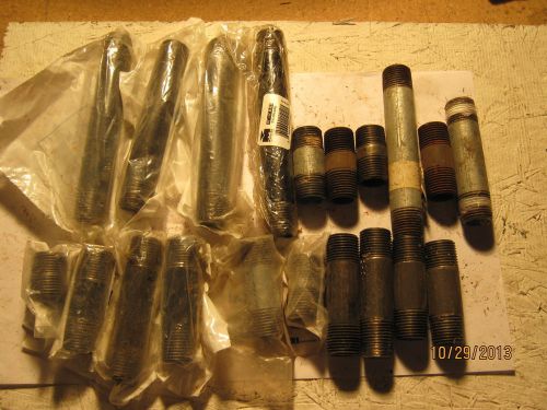 LOT OF (20) 1/2&#034; THREADED  METAL PIPE NIPPLES