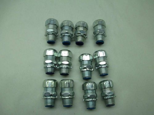 LOT 12 NEW THOMAS&amp;BETTS 1/2IN NPT LIQUID TIGHT ADAPTER FITTING D382285