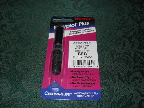 Red 0.35mm Plotter pen Koh-I-Noor 6706-34F W Style Vellum/Paper Calcomp