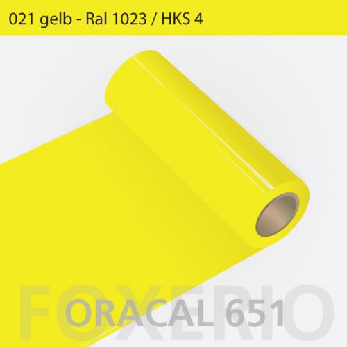 021 Film Jaune Brillant 31cm x 10m Oracal 651 Film Adhesif Brillant PVC Traceur