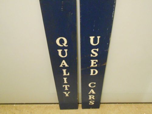 2 vintage car dealer signs hand painted