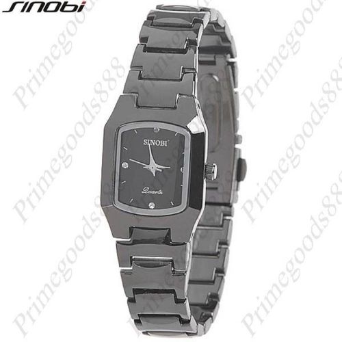 Stainless steel quartz lady wrist ladies free shipping wristwatch women&#039;s black for sale