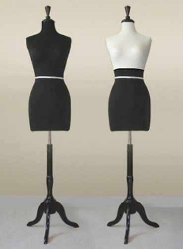 BLACK Dress Form ky822 w/BLK Base MANNEQUIN + WHT cover