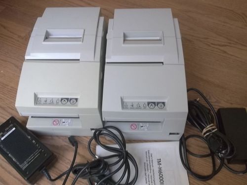 Epson Thermal Printer TM-H6000II (M147C) used with power cords + instructions