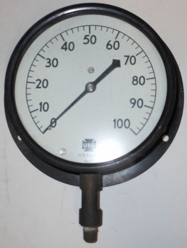 US Gauge Series 9607 5-3/4&#034; Pressure Gauge 0-100 PSI With 1/4&#034; Bottom Connection