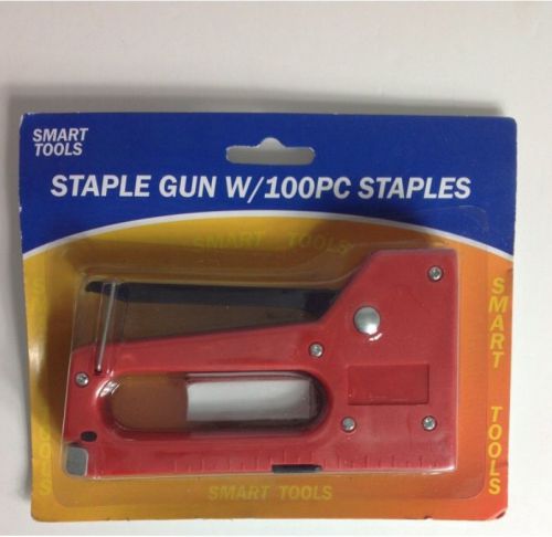 NEW MULTI PURPOSE LIGHT DUTY ADJUSTABLE STAPLE GUN OFFICE STAPLER + 100 STAPLES