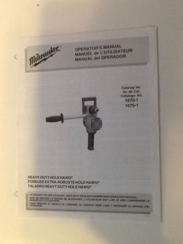 Milwaukee Hole Hawg Operators Manual