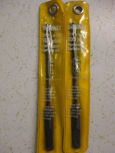 QTY 2  Dewalt SDS Plus 3/16&#034; x 6-1/2&#034; Percussion Carbide Bits Concrete Brick