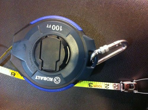 Kobalt 100 ft. Steel Tape Measure with High Speed 3:1 Gear &amp; Nylon Coated blade