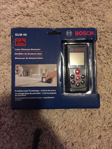 Bosch GLM40 Laser Distance Measurer w/140&#039; Range &amp; Backlit Display GLM 40